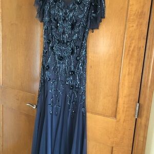 Christina Wu black Embellished Ruffled Gown
